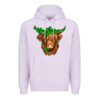 Lilac St. Patrick’s Day Long Hair Shaggy Cow Premium Hoodie - Jasminsmagicworld