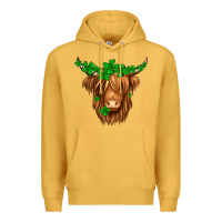 Mustard St. Patrick’s Day Long Hair Shaggy Cow Premium Hoodie - Jasminsmagicworld