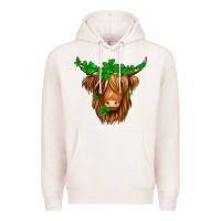 Pale Pink St. Patrick’s Day Long Hair Shaggy Cow Premium Hoodie - Jasminsmagicworld