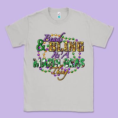 Heads And Bling It's' A Mardi Gras Thing Classic Tee Designed By Fadigitalartstudio