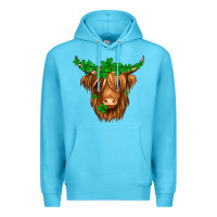Ocean Blue St. Patrick’s Day Long Hair Shaggy Cow Premium Hoodie - Jasminsmagicworld