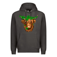 Smoke St. Patrick’s Day Long Hair Shaggy Cow Premium Hoodie - Jasminsmagicworld