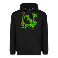 Black Lucky shamrock horseshoe Heavyweight Hoodie - RanaPortraitStore