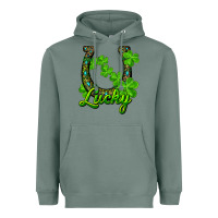 Sage Lucky shamrock horseshoe Heavyweight Hoodie - RanaPortraitStore
