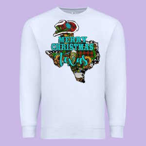 Merry Christmas Texas Premium Sweatshirt Designed By Ranaportraitstore