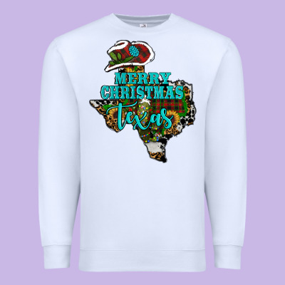 Merry Christmas Texas Premium Sweatshirt Designed By Ranaportraitstore