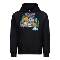 Black easter truck with gnome and rabbit Urban Hoodie - AdoDesignShop