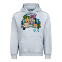 Heather Grey easter truck with gnome and rabbit Urban Hoodie - AdoDesignShop