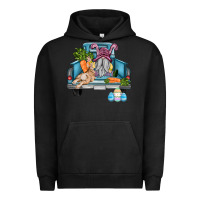 Pigment Black easter truck with gnome and rabbit Urban Hoodie - AdoDesignShop