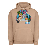 Pigment Burro easter truck with gnome and rabbit Urban Hoodie - AdoDesignShop