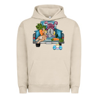 Pigment French Oak easter truck with gnome and rabbit Urban Hoodie - AdoDesignShop