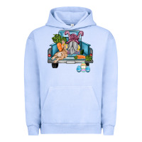 Pigment Grape Ice easter truck with gnome and rabbit Urban Hoodie - AdoDesignShop