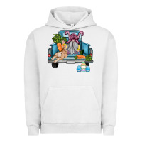 Pigment Lunar Rock easter truck with gnome and rabbit Urban Hoodie - AdoDesignShop