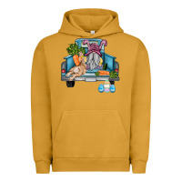 Pigment Peanut Butter easter truck with gnome and rabbit Urban Hoodie - AdoDesignShop