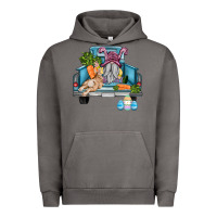 Pigment Tornado easter truck with gnome and rabbit Urban Hoodie - AdoDesignShop