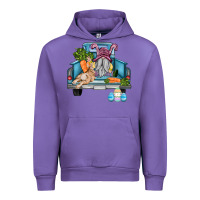 Tulip easter truck with gnome and rabbit Urban Hoodie - AdoDesignShop