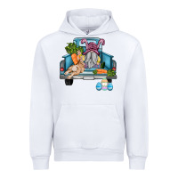 White easter truck with gnome and rabbit Urban Hoodie - AdoDesignShop