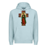 Blue Mist our lady of Guadalupe cross Premium Hoodie - JahusDesignShop