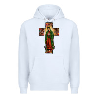 White our lady of Guadalupe cross Premium Hoodie - JahusDesignShop