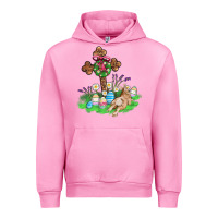 Fuchsia Pink religious easter bunny cross Urban Hoodie - AdoDesignShop