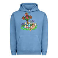 Pigment Pebble Blue religious easter bunny cross Urban Hoodie - AdoDesignShop