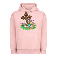 Pigment Salmon religious easter bunny cross Urban Hoodie - AdoDesignShop
