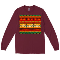 Burgundy thunderbird bullskull Aztec pattern Long Sleeve Tee - BarkalooDesign
