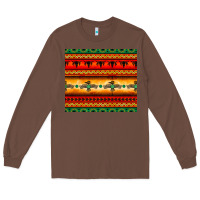 Chestnut thunderbird bullskull Aztec pattern Long Sleeve Tee - BarkalooDesign