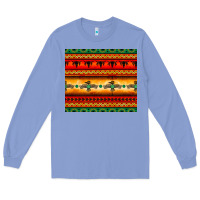 Colony Blue thunderbird bullskull Aztec pattern Long Sleeve Tee - BarkalooDesign