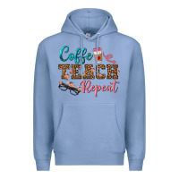 Colony Blue coffee teach repeat Premium Hoodie - BundleAndBundleShop