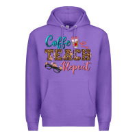 Purple coffee teach repeat Premium Hoodie - BundleAndBundleShop