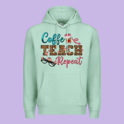 Coffee Teach Repeat Premium Hoodie Designed By Bundleandbundleshop