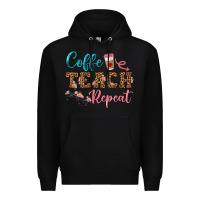 Black coffee teach repeat Premium Hoodie - BundleAndBundleShop