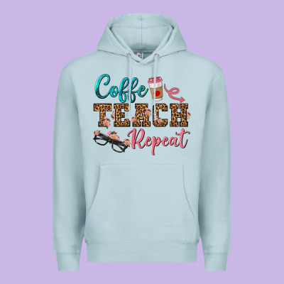 Coffee Teach Repeat Premium Hoodie Designed By Bundleandbundleshop