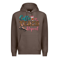 Coffee coffee teach repeat Premium Hoodie - BundleAndBundleShop