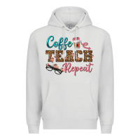 Dove Grey coffee teach repeat Premium Hoodie - BundleAndBundleShop