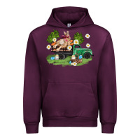 Mauve Wine easter truck with bunny Urban Hoodie - AdoDesignShop