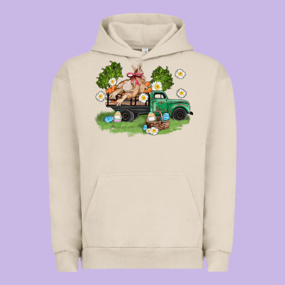 Easter Truck With Bunny Urban Hoodie Designed By Adodesignshop