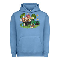 Pigment Pebble Blue easter truck with bunny Urban Hoodie - AdoDesignShop