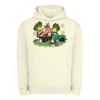 Pigment Pistachio easter truck with bunny Urban Hoodie - AdoDesignShop