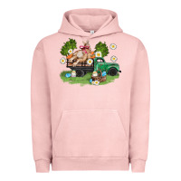 Pigment Salmon easter truck with bunny Urban Hoodie - AdoDesignShop