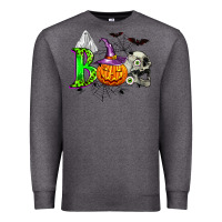 Charcoal Heather boo halloween Premium Sweatshirt - Zillion Design Studio