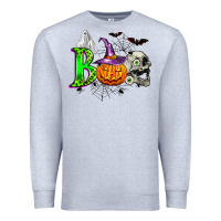 Heather Grey boo halloween Premium Sweatshirt - Zillion Design Studio