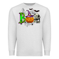 Oatmeal Heather boo halloween Premium Sweatshirt - Zillion Design Studio