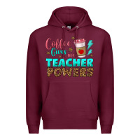 Coffee Gives Me Teacher Powers Premium Hoodie | Teevron