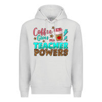 Dove Grey coffee gives me teacher powers Premium Hoodie - BundleAndBundleShop