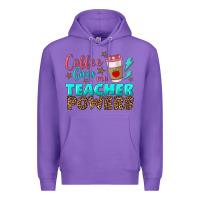Purple coffee gives me teacher powers Premium Hoodie - BundleAndBundleShop