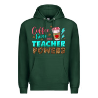 Sports Green coffee gives me teacher powers Premium Hoodie - BundleAndBundleShop