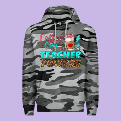 Coffee Gives Me Teacher Powers Premium Hoodie Designed By Bundleandbundleshop