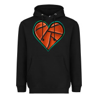 Black basketball heart Heavyweight Hoodie - texasbilliewilder